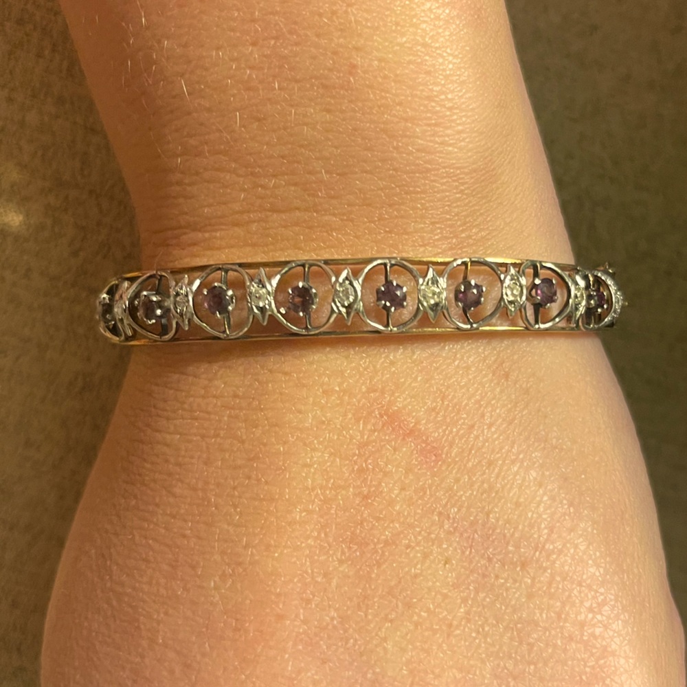 Vintage Diamond & Amethyst Bracelet